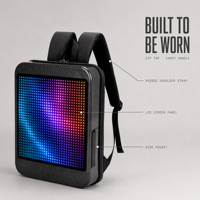 Sac à dos publicitaire numérique portable avec écran LED et LCD, dot-matrice, pour événements promotionnels en extérieur