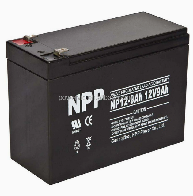 In Stock NPP 12V 9Ah Sealed Lead Acid Battery NP12-9 Rechargeable AGM Deep Cycle for UPS Security Alarm Emergency Light