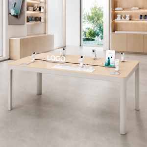 Comptoir de présentation haut de gamme en bois pour <span class=keywords><strong>magasin</strong></span> de téléphonie mobile avec système antivol, pré-assemblé, design intérieur de <span class=keywords><strong>magasin</strong></span> phare - Product Image 1
