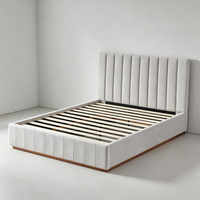 Lit en acier moderne de haute qualité, taille standard, avec grand espace de rangement, disponible en tailles Queen et King, respectueux de l'environnement