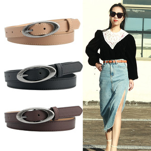 Cintura Sottile con Fibbia Ovale in Lega d'Argento per Donne, Cinture Sottili in Ecopelle per Jeans, Abiti e Pantaloni, Accessori di <span class=keywords><strong>Abbigliamento</strong></span> Femminile - Product Image 5