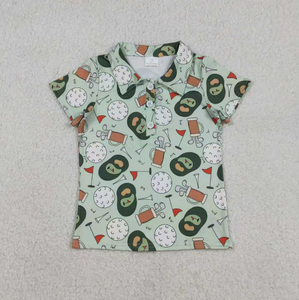 เสื้อโปโลติดกระดุมลายธงกอล์ฟสำหรับเด็กชายพี่น้อง - Product Image 4
