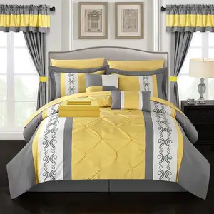 Draps de lit king size draps de lit drap-housse ensemble rideau tissu chambre 20 pièces déjà fait rideaux