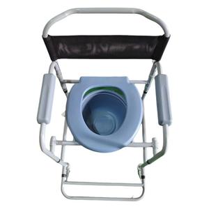 Chaise de toilette portable et détachable pour personnes âgées avec roulettes, convertible en chaise de douche et de toilette, déambulateur pliable multifonctionnel - Product Image 4