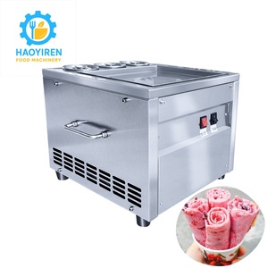 Hyr thương mại duy nhất vuông Pan thép không gỉ <span class=keywords><strong>Ice</strong></span> roll maker máy cho xào sữa chua trái cây sữa kem cuộn mới - Product Image 5