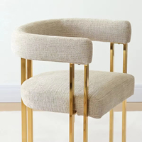 Fauteuil d'appoint avec pieds en métal pour la maison, les hôtels, meubles modernes, chaise de salle à manger personnalisable