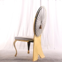 Chaise de Salle à Manger en Métal au Design en Z Moderne et Convertible en Acier Inoxydable pour Banquets de Luxe, Mariages et Usage Hôtelier