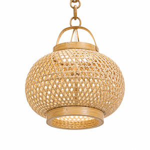 Abat-jour en bambou naturel tissé, luminaire suspendu pour chambre à coucher, salon, café, restaurant, complexe hôtelier et décoration intérieure - Product Image 4