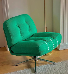 Poltrona Lounge Imbottita dal Design Moderno, Sedia Girevole per Hotel, Soggiorno e Camera da Letto, Arredamento Verde - Product Image 4