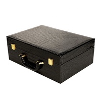 Boîte en cuir texturé crocodile de luxe, boîte cadeau en bois haut de gamme personnalisée pour montres et bijoux, qualité artisanale