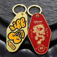 Porte-clés d'hôtel personnalisé avec logo, lettres et chiffres, en alliage de zinc, doré, émail 2D/3D, pour souvenirs