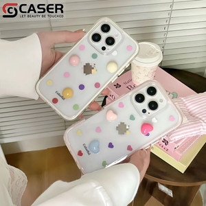 Estilo de verano colorido 3D goteo pegamento estrella/amor/esfera decoración a prueba de golpes cubierta de teléfono transparente para <span class=keywords><strong>iPhone</strong></span> 17 16 15 14 Pro Max - Product Image 4