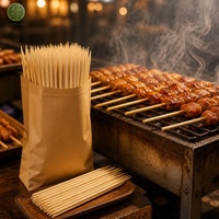 Palitos de Bambú para Kebab, Satay, Shish Kabob, 12 Pulgadas, al por Mayor, con Logotipo Personalizado, de Grado Alimenticio, Redondos y Puntiagudos, Desechables, para Barbacoa