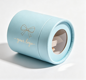 Custom Eco-friendly Round Paper Tube Box with Clear <b>Window</b> and Gold <b>Foil</b> Printing for Candle and Gift Packaging - Product Image 4