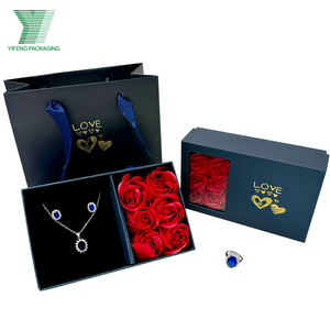 Tùy Chỉnh In Cá Nhân Biểu Tượng Ngăn Kéo Giấy Vòng Cổ Hộp Quà Tặng Sang Trọng 6 Hoa Hồng Quà Tặng Bao Bì Hộp Đồ Trang Sức - Product Image 1