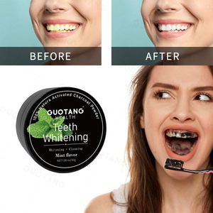 Polvo Blanqueador Dental de <span class=keywords><strong>Carbón</strong></span> Activado Natural con Sabor a Menta, Limón y Rosa, Elimina la Placa - Product Image 3