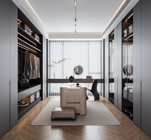 Système d'organisation de vêtements pour dressing avec étagère à chaussures, design moderne et luxueux pour <span class=keywords><strong>chambre</strong></span> principale - Product Image 2