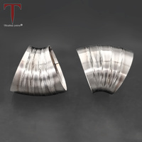 Pipa Knalpot Titanium Murni Gr2 Potongan Pie 15 Derajat 2" 2.5" 3" 3.5" Radius 1D 1.5D untuk Knalpot Mobil