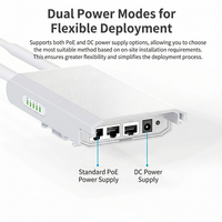 Point d'accès sans fil extérieur haute puissance 300 Mbps 1000 mW longue portée WiFi4 avec chipset Qualcomm, étanche IP66, 3 ports RJ45 POE
