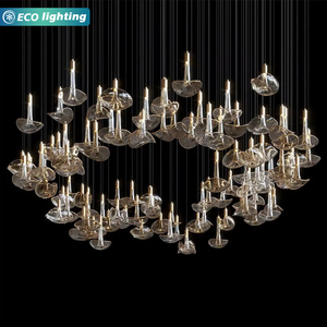 Lustre <span class=keywords><strong>LED</strong></span> moderne personnalisable en or avec télécommande/sans fil, hauteur réglable, luminaire <span class=keywords><strong>de</strong></span> plafond pour <span class=keywords><strong>salle</strong></span> <span class=keywords><strong>de</strong></span> <span class=keywords><strong>bain</strong></span>, bar, hôtel - Product Image 1
