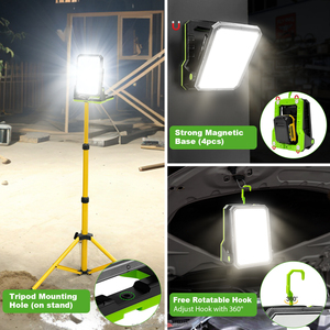 Lampe de travail LED pliable 30W, rechargeable, avec support - Product Image 4