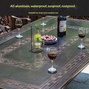 Set di Tavoli e Sedie Portatili in Stile Europeo per Cortile, Balcone e Spazi Aperti - Combinazione di <span class=keywords><strong>Tavolo</strong></span> da Tè e <span class=keywords><strong>Tavolo</strong></span> Lungo in Lega di Alluminio - Product Image 4