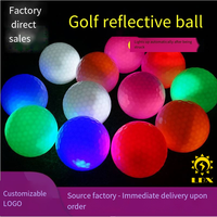 Balle de golf lumineuse LED LBX XGR150 pour terrain de nuit, en caoutchouc synthétique 45G, balle d'entraînement phosphorescente, personnalisable