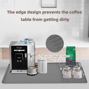 Silicone Coffee Mat Countertop Mat Absorbent Hides Stains Dish Drying Mat Fits Under Coffee Maker or Espresso <strong>Machine</strong> - Product Image 6