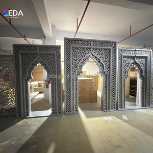 Nuevo Arco Decorativo LEDA de Lujo, Desmontable, en Color Cromo, Diseño Acrílico, para Bodas Indias y Musulmanas - Product Image 1