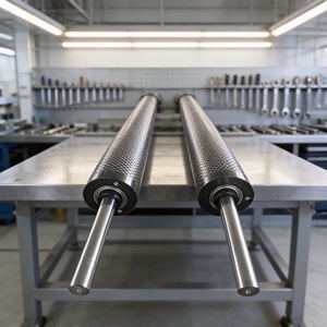 Aluminum Guide <b>Rollers</b> Stainless Steel <b>Textured</b> For Printing Machinery Custom Made Durable Parts - Product Image 1