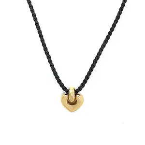 Emnel-collar de plata de ley 925 iwu, joyería de oro de 18K con cordón negro y corazón pequeño