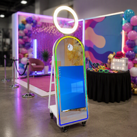 Photomaton miroir à prix d'usine avec écran tactile 32 pouces, logiciel gratuit et partage sur les réseaux sociaux, machine photo DSLR pour événements