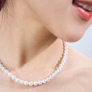 สร้อยคอมุกเทียม3 4 6 8มม. 14K สร้อยคอโชคเกอร์ไข่มุกน้ำจืดสีทอง - Product Image 2