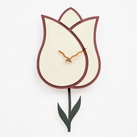 WOZOOM vente en gros, nouveau Design, horloge personnalisée en forme de fleur, horloge murale en bois, horloge murale Antique, décoration d'art pour l'inde