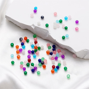 Perles de verre rondes de 4 mm, perles en vrac pour la création de bijoux DIY, accessoires multicolores, perles dispersées - Product Image 1
