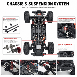 RGT EX86181 1/10 4WD RC Crawler Crusher RTR Todoterreno con Metal y Resina, ESC de 60A, <span class=keywords><strong>Motor</strong></span> RC550 de Alto Torque, <span class=keywords><strong>2</strong></span>.4G 4CH, Cargador - Product Image 2
