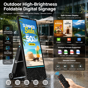 Écran d'affichage numérique extérieur intelligent FHD de 32, 43, 55 pouces, étanche IP65, résistant aux intempéries, alimenté par batterie, en forme de A, avec écran LCD pour affiches - Product Image 3