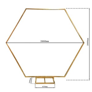 Best Romantic Simple Hexagon Iron Wedding Engagement Concert <b>Arch</b> Stand Strong Golden <b>Balloon</b> Flower Garden Home Gate - Product Image 2