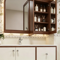 Meuble-lavabo moderne en bois blanc pour salle de bain, idéal pour projets d'appartements, fabrication OEM/ODM sur mesure en gros
