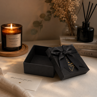 Boîte cadeau en carton rigide écologique de luxe personnalisée, laminée mat, imprimée en sérigraphie, pour bougies en cire de soja