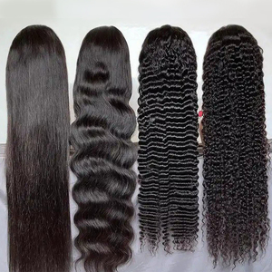 Peluca de cabello humano sin cola Natural indio crudo, peluca con malla frontal de cabello humano, cabello alineado con cutícula brasileña, peluca con encaje Frontal Full HD 360 - Product Image 1