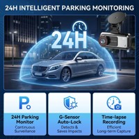 Caméra embarquée double objectif 4K HD avec ADAS, vision nocturne, enregistrement en boucle, écran IPS, grand angle 160-170°, adhésif 3M et support à ventouse