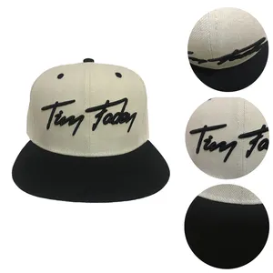 Logo personalizzato 2 tone berretto da basket uomo Puff 3d lettera acrilico 6 pannello casquette lusso qualità Custom cappelli a tesa piatta ricamati