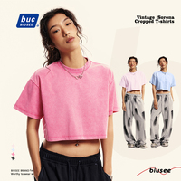 Ropa de mujer de secado rápido de refrigeración de peso pesado Retro recortada de alta calidad camisetas personalizadas