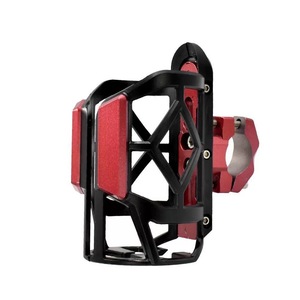 Aluminum Alloy Water Cup Holder Universal Motorcycle Bicycle Electric Vehicle Shock Absorbing Compact Geometric Design - Product Image 1
