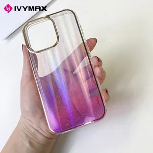 IVYMAX Wholesale For Apple iphone 12 pro luxury IMD case high quality clear transparent anti-fall cell phone case