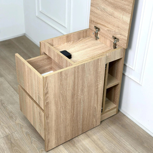 Table de chevet exclusive à quatre tiroirs avec coffre-fort RFID et compartiment latéral secret, armoire moderne au design d'auteur pour chambre à coucher - Product Image 4