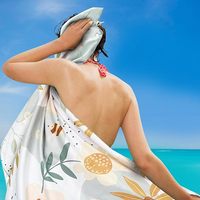 Serviette de plage en microfibre personnalisée avec logo imprimé double face, sans sable, séchage rapide, pour la natation estivale