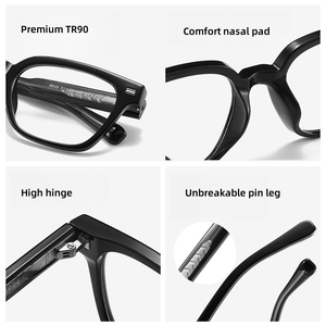 Trung Đông Tốt Nhất Người Bán Đen Vuông Tr90 + Cap Khung Cổ Điển Chống Ánh Sáng Màu Xanh Unisex Kính Quang Học Khung - Product Image 3
