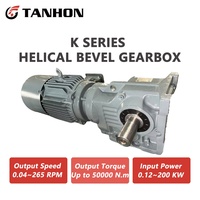 Réducteur de vitesse hélicoïdal conique TANHON K87 11KW avec moteur variable YVP et support en Y pour agitateur chimique